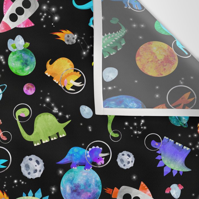 Dinosaur Astronauts In Outer Space Wall Tapestry Gallery Image 3