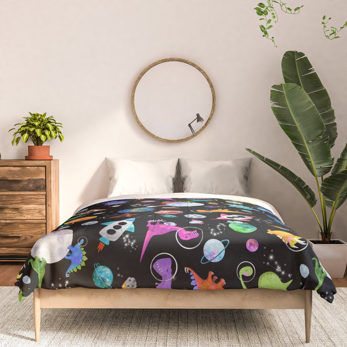Dinosaur Astronauts In Outer Space Comforter Gallery Image 3