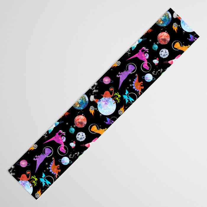 Dinosaur Astronauts In Outer Space Table Runner Gallery Image 3