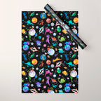 Dinosaur Astronauts In Outer Space Wrapping Paper Gallery Image 1