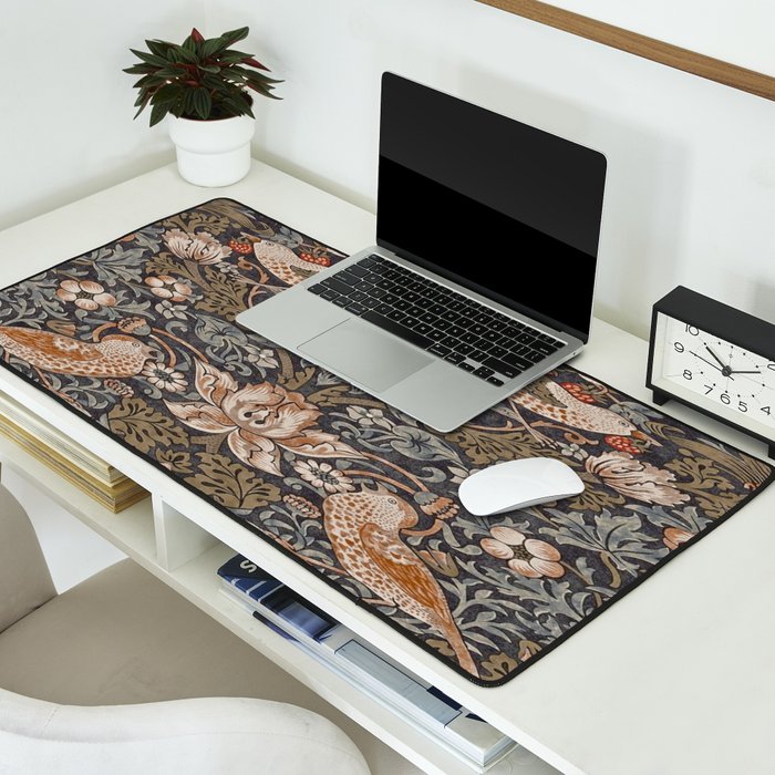 Strawberry thief, William Morris  Desk Mat Gallery Image 2