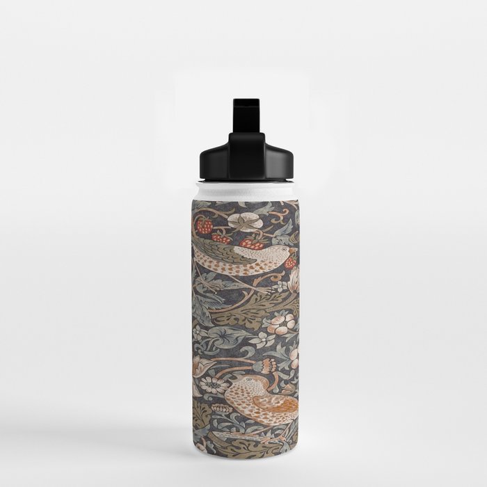 Strawberry thief, William Morris  Water Bottle Gallery Image 2