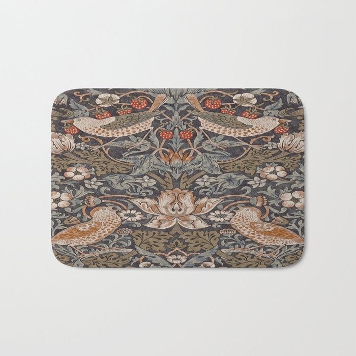 Strawberry thief, William Morris  Bath Mat Gallery Image 1