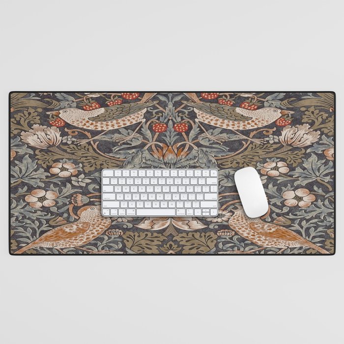 Strawberry thief, William Morris  Desk Mat Gallery Image 1
