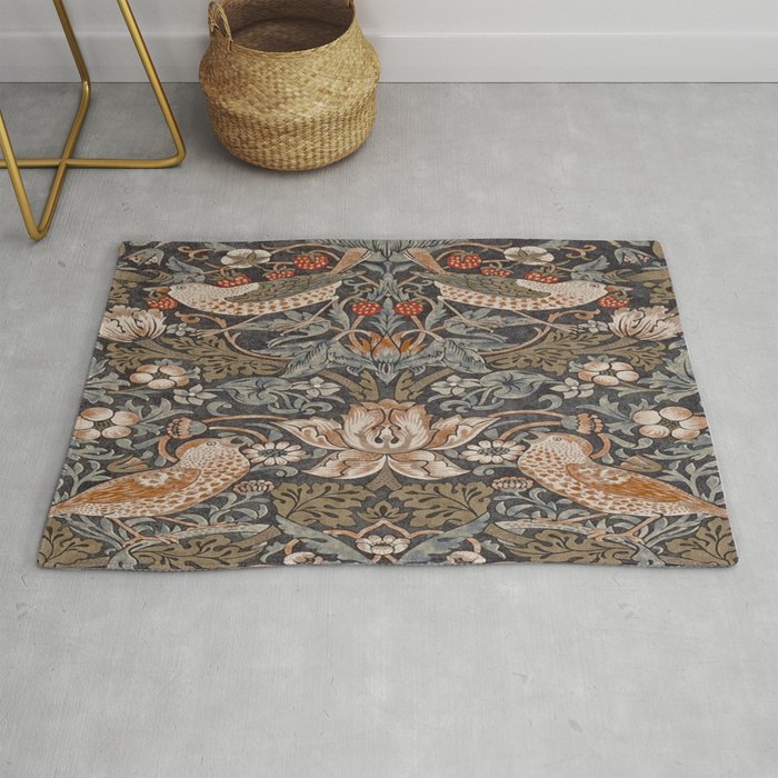 Strawberry thief, William Morris  Rug Gallery Image 1