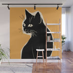 Minimalist Black Cat 3 Wall Mural Gallery Image 1