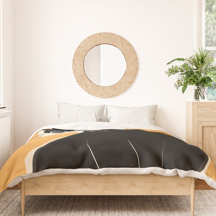 Minimalist Black Cat 3 Duvet Cover Gallery Image 3