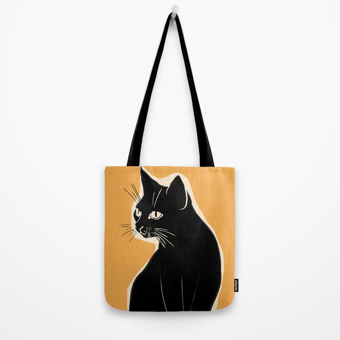 Minimalist Black Cat 3 Tote Bag Gallery Image 2