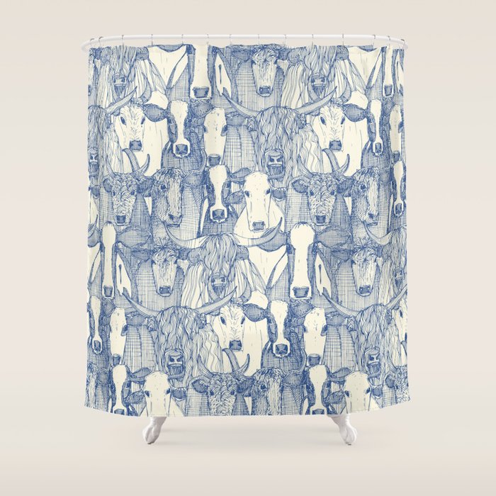 just cattle classic blue pearl Shower Curtain Gallery Image 1