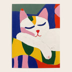 Sleeping Cat Maximalist Colorful Oil Style painting Poster Gallery Image 4