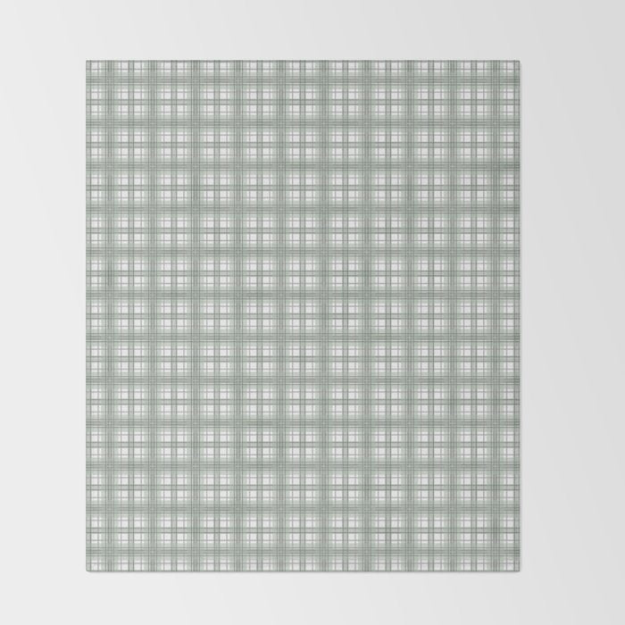 Sage Green and Gray Plaid Throw Blanket Gallery Image 2