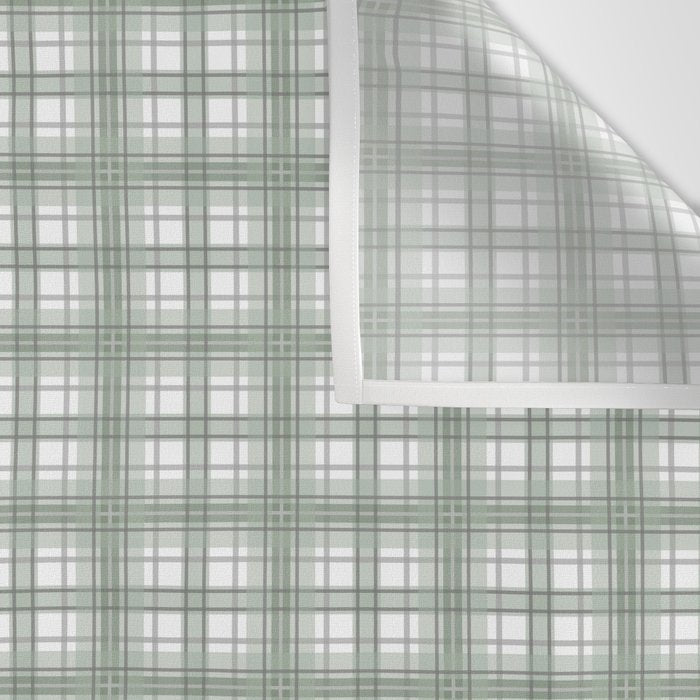 Sage Green and Gray Plaid Wall Tapestry Gallery Image 3
