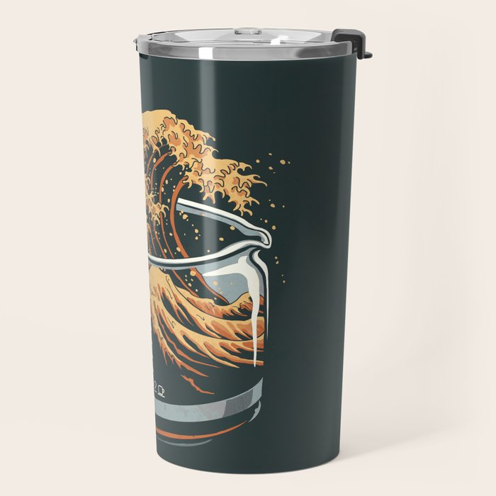 The Great Wave of Coffee Travel Mug Gallery Image 2