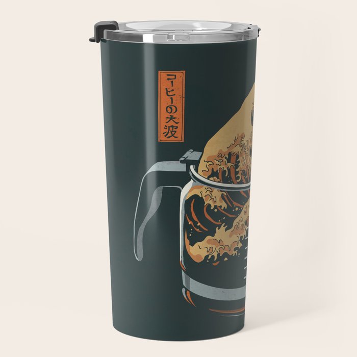 The Great Wave of Coffee Travel Mug Gallery Image 3