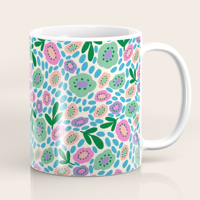 Colorful Cute Floral Coffee Mug Gallery Image 1
