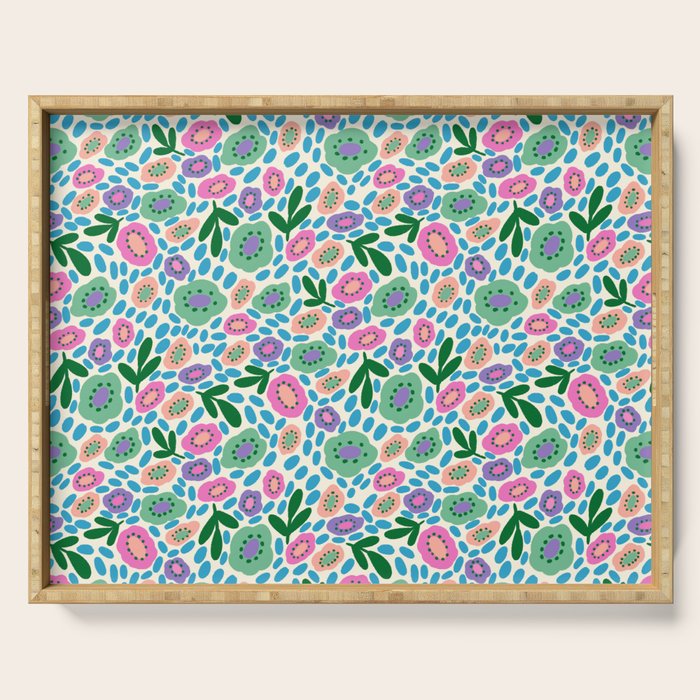 Colorful Cute Floral Serving Tray Gallery Image 1
