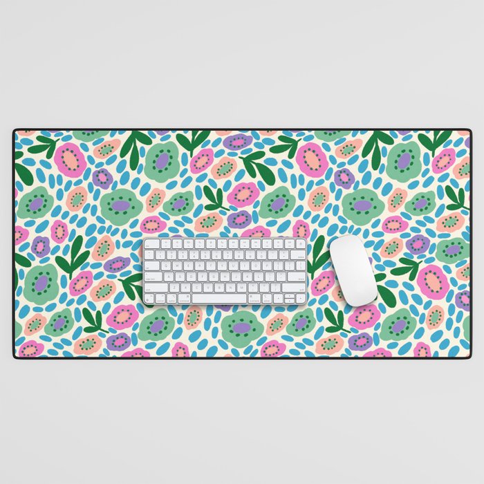 Colorful Cute Floral Desk Mat Gallery Image 1