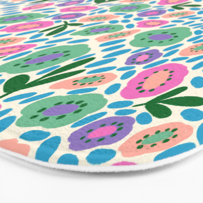 Colorful Cute Floral Bath Mat Gallery Image 3