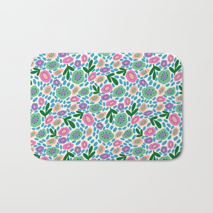 Colorful Cute Floral Bath Mat Gallery Image 1