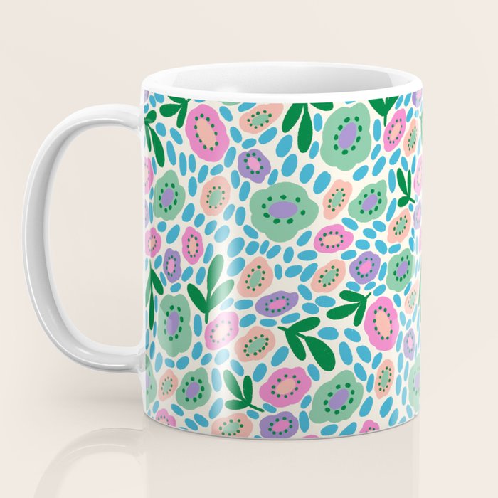 Colorful Cute Floral Coffee Mug Gallery Image 3