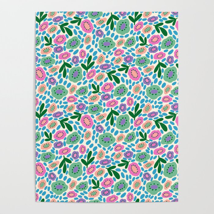 Colorful Cute Floral Poster Gallery Image 1