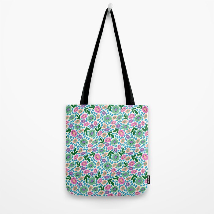 Colorful Cute Floral Tote Bag Gallery Image 2