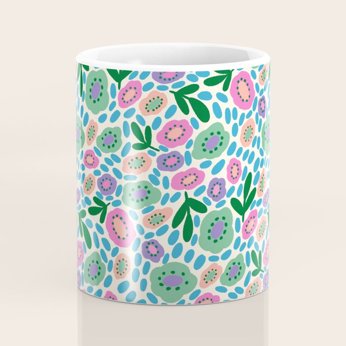 Colorful Cute Floral Coffee Mug Gallery Image 4