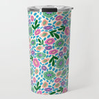 Colorful Cute Floral Travel Mug Gallery Image 1