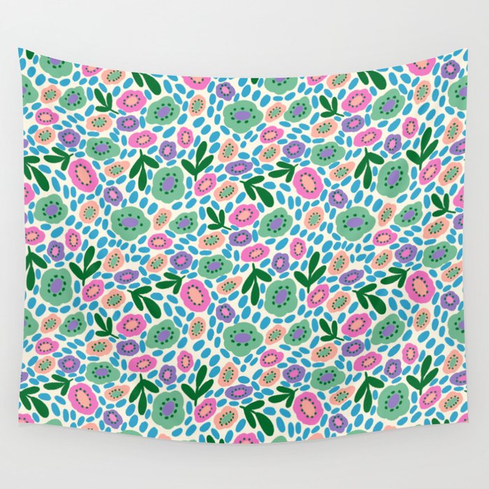 Colorful Cute Floral Wall Tapestry Gallery Image 4