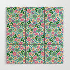 Colorful Cute Floral Wood Wall Art Gallery Image 1