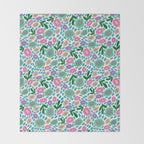 Colorful Cute Floral Throw Blanket Gallery Image 2
