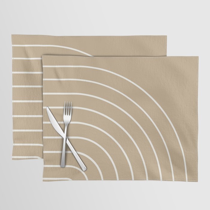 Minimal Arch LVI Neutral Tan Modern Geometric Lines Placemat Gallery Image 1