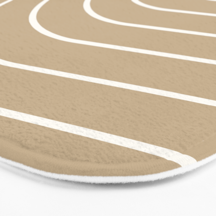 Minimal Arch LVI Neutral Tan Modern Geometric Lines Bath Mat Gallery Image 3