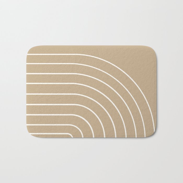 Minimal Arch LVI Neutral Tan Modern Geometric Lines Bath Mat Gallery Image 1