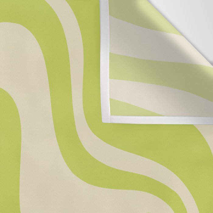 Liquid Swirl Retro Abstract Pattern 4 in Light Lime Linden Green and Beige Wall Tapestry Gallery Image 3
