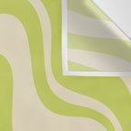 Liquid Swirl Retro Abstract Pattern 4 in Light Lime Linden Green and Beige Wall Tapestry Gallery Image 3
