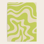 Liquid Swirl Retro Abstract Pattern 4 in Light Lime Linden Green and Beige Poster Gallery Image 4