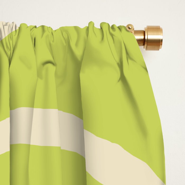 Liquid Swirl Retro Abstract Pattern 4 in Light Lime Linden Green and Beige Window Curtain Gallery Image 2
