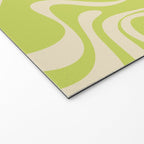 Liquid Swirl Retro Abstract Pattern 4 in Light Lime Linden Green and Beige Welcome Mat Gallery Image 2