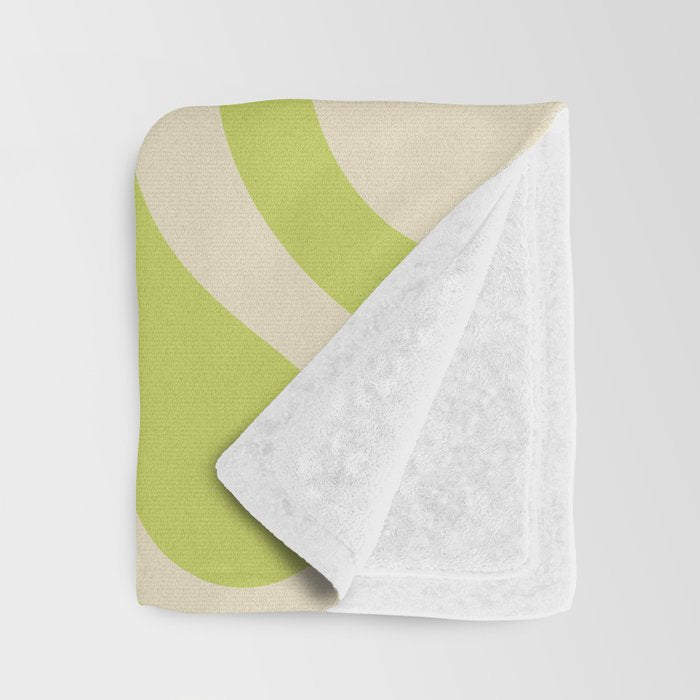 Liquid Swirl Retro Abstract Pattern 4 in Light Lime Linden Green and Beige Throw Blanket Gallery Image 3