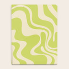 Liquid Swirl Retro Abstract Pattern 4 in Light Lime Linden Green and Beige Notebook Gallery Image 4