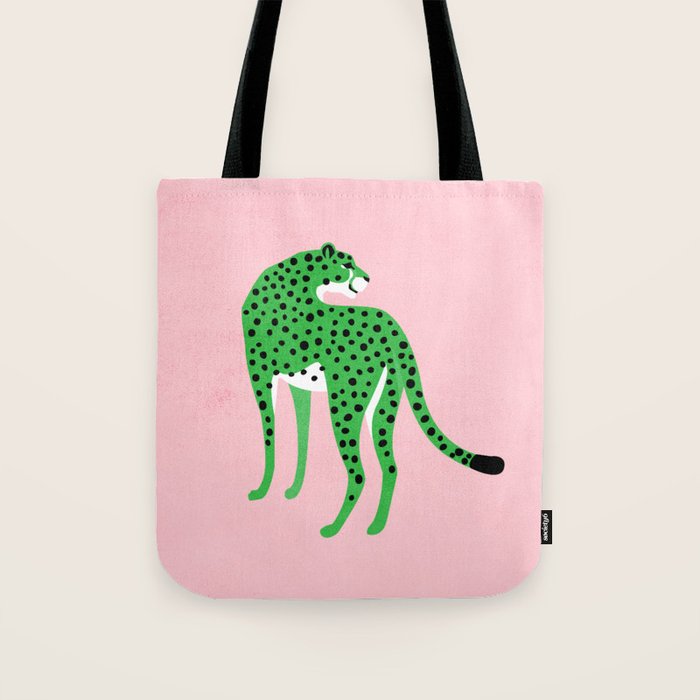 The Stare 2: Tropical Green Cheetah Edition Tote Bag Gallery Image 1