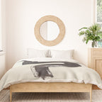 Black & White Minimalist Abstract Shapes Patterns Black Ink Painting Duvet Cover Gallery Image 3