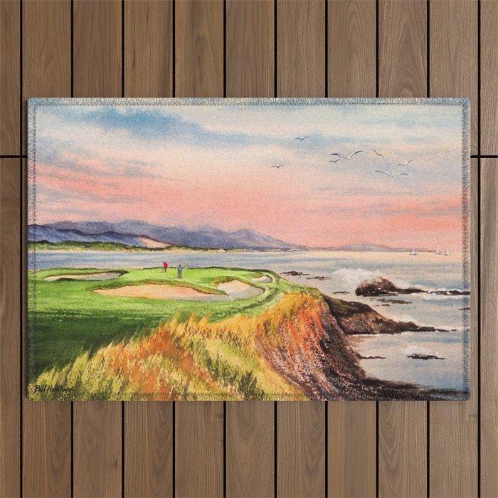 Pebble Beach Golf Course 7th Hole Outdoor Rug Gallery Image 1