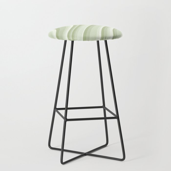 Wavy Stripes XXI - Pastel Natural Green Stool Gallery Image 1