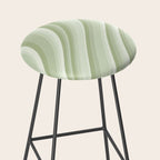 Wavy Stripes XXI - Pastel Natural Green Stool Gallery Image 2