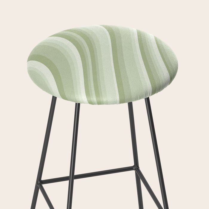 Wavy Stripes XXI - Pastel Natural Green Stool Gallery Image 2