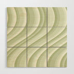 Wavy Stripes XXI - Pastel Natural Green Wood Wall Art Gallery Image 1