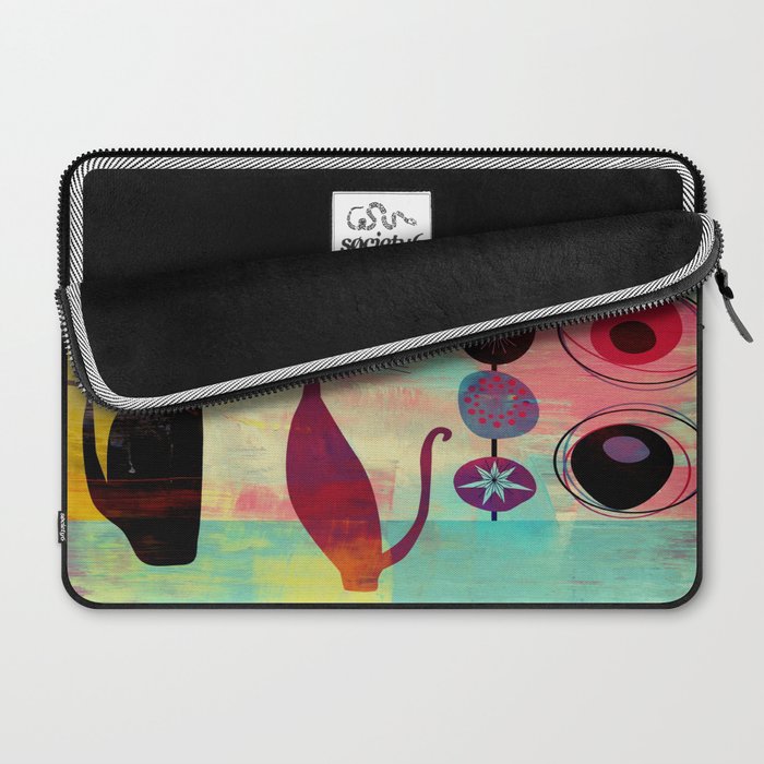 Mid-Century Modern 2 Cats - Graffiti Style Laptop Sleeve Gallery Image 2