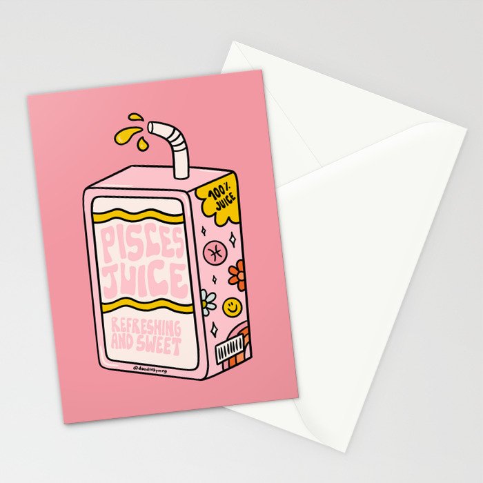 Pisces Juice Box Stationery Card Gallery Image 2
